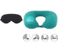 NOVAGO (Pack 2 en 1 Masque de Sommeil et de Voyage 100% Pure Soie Naturelle + 1 Coussin Oreiller de Voyage Gonflable Confortable