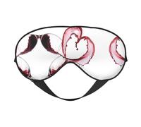 Masque de sommeil et masque pour les yeux en satin 3D à imprimé cœur vin rouge | Masques de sommeil profond pour homme et femme | Masque de sommeil doux pour nourrir la peau