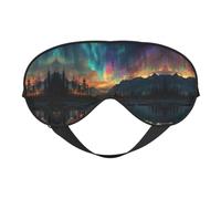 Masque de sommeil et masque pour les yeux en satin à imprimé ciel nocturne Aurora Borealis | Masque de sommeil profond pour homme et femme | Masque de sommeil doux pour nourrir la peau