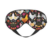 Masque de sommeil et masque pour les yeux en satin à imprimé coq mignon | Masque de sommeil profond pour homme et femme | Masque de sommeil doux pour nourrir la peau
