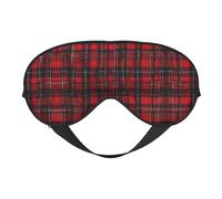 Masque de sommeil et masque pour les yeux en satin à imprimé écossais rouge et noir | Masques de sommeil profond pour homme et femme | Masque de sommeil doux pour nourrir la peau