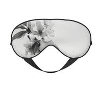 Masque de sommeil et masque pour les yeux en satin à imprimé fleurs de cerisier à l'encre | Masques de sommeil profond pour homme et femme | Masque de sommeil doux pour nourrir la peau