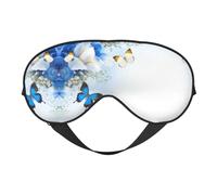 Masque de sommeil et masque pour les yeux en satin à imprimé fleurs et papillons | Masques de sommeil profond pour homme et femme | Masque de sommeil doux pour nourrir la peau