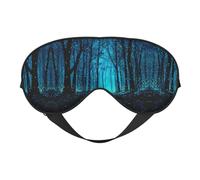 Masque de sommeil et masque pour les yeux en satin à imprimé forêt bioluminescent | Masques de sommeil profond pour homme et femme | Masque de sommeil doux pour nourrir la peau
