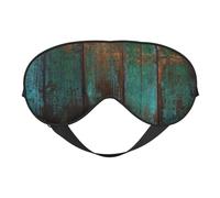 Masque de sommeil et masque pour les yeux en satin à imprimé grain de bois bleu vert | Masques de sommeil profond pour homme et femme | Masque de sommeil doux pour nourrir la peau