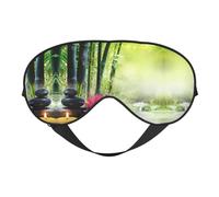 Masque de sommeil et masque pour les yeux en satin à imprimé lotus vert | Masques de sommeil profond pour homme et femme | Masque de sommeil doux pour nourrir la peau