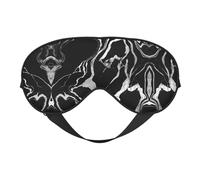 Masque de sommeil et masque pour les yeux en satin à imprimé marbre noir et blanc | Masques de sommeil profond pour homme et femme | Masque de sommeil doux pour nourrir la peau