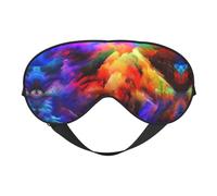 Masque de sommeil et masque pour les yeux en satin à imprimé nuage arc-en-ciel | Masques de sommeil profond pour homme et femme | Masque de sommeil doux pour nourrir la peau