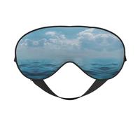 Masque de sommeil et masque pour les yeux en satin à imprimé océan et ciel bleu | Masque de sommeil profond pour homme et femme | Masque de sommeil doux pour nourrir la peau