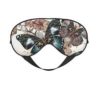 Masque de sommeil et masque pour les yeux en satin à imprimé papillons | Masques de sommeil profond pour homme et femme | Masque de sommeil doux pour nourrir la peau