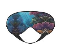 Masque de sommeil et masque pour les yeux en satin à imprimé paysage de récif | Masques de sommeil profond pour homme et femme | Masque de sommeil doux pour nourrir la peau