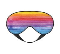 Masque de sommeil et masque pour les yeux en satin à rayures arc-en-ciel colorées | Masques de sommeil profond pour homme et femme | Masque de sommeil doux pour nourrir la peau