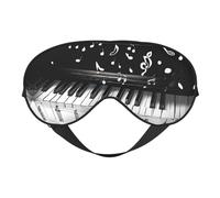 Masque de sommeil et masque pour les yeux en satin avec imprimé note de musique noir et blanc | Masque de sommeil profond pour homme et femme | Masque de sommeil doux pour nourrir la peau