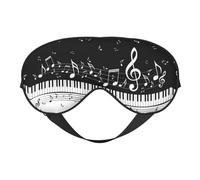 Masque de sommeil et masque pour les yeux en satin avec imprimé note de musique noir et blanc | Masque de sommeil profond pour homme et femme | Masque de sommeil doux pour nourrir la peau