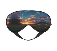Masque de sommeil et masque pour les yeux en satin imprimé coucher de soleil d'été | Masques de sommeil profond pour homme et femme | Masque de sommeil doux pour nourrir la peau