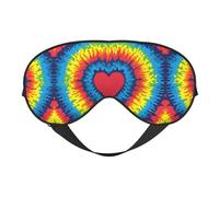 Masque de sommeil et masque pour les yeux en satin imprimé cœur arc-en-ciel | Masque de sommeil profond pour homme et femme | Masque de sommeil doux pour nourrir la peau