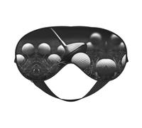 Masque de sommeil et masque pour les yeux en satin imprimé golf noir et blanc | Masques de sommeil profond pour homme et femme | Masque de sommeil doux pour nourrir la peau