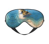 Masque de sommeil et masque pour les yeux en satin imprimé Island Beach | Masques de sommeil profond pour homme et femme | Masque de sommeil doux pour nourrir la peau