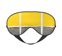 Masque de sommeil et masque pour les yeux en satin imprimé jaune moutarde et noir | Masques de sommeil profond pour homme et femme | Masque de sommeil doux pour nourrir la peau