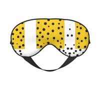 Masque de sommeil et masque pour les yeux en satin imprimé jaune moutarde et noir | Masques de sommeil profond pour homme et femme | Masque de sommeil doux pour nourrir la peau