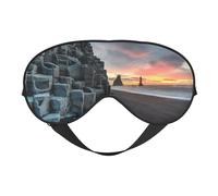 Masque de sommeil et masque pour les yeux en satin imprimé lever de soleil sur la plage | Masque de sommeil profond pour homme et femme | Masque de sommeil doux pour nourrir la peau