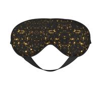 Masque de sommeil et masque pour les yeux en satin imprimé papier peint noir et doré | Masques de sommeil profond pour homme et femme | Masque de sommeil doux pour nourrir la peau