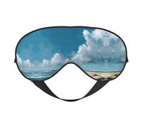 Masque de sommeil et masque pour les yeux en satin imprimé paysage de mer | Masques de sommeil profond pour homme et femme | Masque de sommeil doux pour nourrir la peau