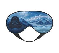 Masque de sommeil et masque pour les yeux en satin imprimé paysage glacier | Masque de sommeil profond pour homme et femme | Masque de sommeil doux pour nourrir la peau