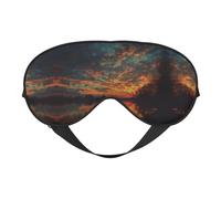 Masque de sommeil et masque pour les yeux en satin imprimé River and The Great Sky | Masque de sommeil profond pour homme et femme | Masque de sommeil doux pour nourrir la peau