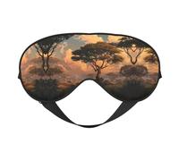 Masque de sommeil et masque pour les yeux en satin imprimé savane africaine | Masques de sommeil profond pour homme et femme | Masque de sommeil doux pour nourrir la peau