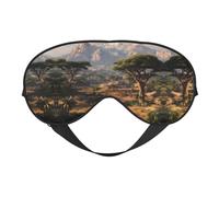 Masque de sommeil et masque pour les yeux en satin imprimé savane africaine | Masques de sommeil profond pour homme et femme | Masque de sommeil doux pour nourrir la peau