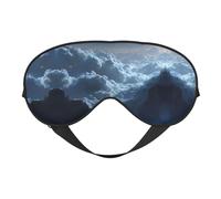 Masque de sommeil et masque pour les yeux en satin imprimé Sea of Clouds | Masque de sommeil profond pour homme et femme | Masque de sommeil doux pour nourrir la peau