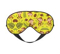 Masque de sommeil et masque pour les yeux en satin imprimé singe banane | Masque de sommeil profond pour homme et femme | Masque de sommeil doux pour nourrir la peau