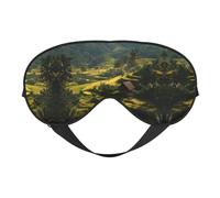 Masque de sommeil et masque pour les yeux en satin imprimé Terrains à Bali | Masque de sommeil profond pour homme et femme | Masque de sommeil doux pour nourrir la peau