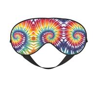 Masque de sommeil et masque pour les yeux en satin imprimé tie dye arc-en-ciel | Masque de sommeil profond pour homme et femme | Masque de sommeil doux pour nourrir la peau