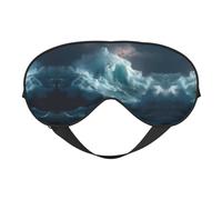 Masque de sommeil et masque pour les yeux en satin imprimé vagues de l'océan | Masques de sommeil profond pour homme et femme | Masque de sommeil doux pour nourrir la peau