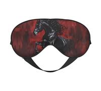Masque de sommeil, étalon noir sur toile rouge, masque de sommeil pour homme et femme, masque occultant pour voyage/sommeil
