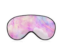 Masque de sommeil Fantasy Unicorn Galaxy Clouds Masque pour les yeux bandeau avec sangle réglable Rose et violet Soft Eye Cover pour bloquer les lumières
