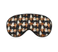 Masque de sommeil fantôme à carreaux d'Halloween, masque de sommeil occultant doux, bandeau pour les yeux pour une sieste de voyage ou un sommeil profond