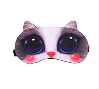 Masque de Sommeil Femme Homme Masque de Nuit Motif Animal Chat Chien Masques des Yeux Masques Dormir de Voyage Bureau Sieste avec Sangle Élastique Bandeau Ombrage de la Lumière