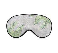 Masque de sommeil Feuilles vertes Fond Masque pour les yeux de sommeil Bandeau avec sangle réglable Couverture douce texturée pour les yeux pour bloquer les lumières