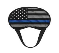 Masque de sommeil fin avec drapeau américain bleu soyeux en satin doux avec sangle élastique pour les yeux pour homme et femme