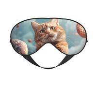 Masque de sommeil flottant en forme de chat et de beignets, masque de sommeil double face, masque de sommeil pour homme et femme, couvre-yeux occultant pour dormir, voyage