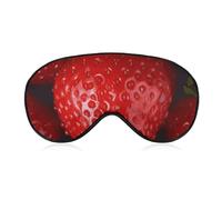 Masque de sommeil fraise rouge pour homme et femme avec sangle réglable - Masque occultant doux et respirant - Antidérapant - Essentiels de voyage