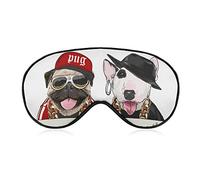 Masque de sommeil Funny Cartoon Dogs Sleep Eye Mask Bandeau avec sangle réglable My Best Buddy Soft Eye Cover pour bloquer les lumières
