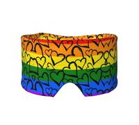 Masque de sommeil Gay Pride avec motif arc-en-ciel - Méditation et voyage - Respirant, réglable et couverture complète