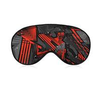 Masque de sommeil géométrique triangle abstrait bandeau rouge et gris pour dormir couvre-masque pour les yeux occultant élastique pour une nuit complète de voyage et de sieste