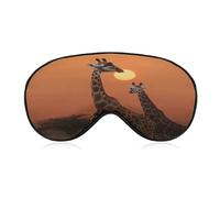 Masque de sommeil girafe au coucher du soleil, doux et confortable, masque rembourré pour les yeux avec bande réglable pour un repos profond, voyage, travail