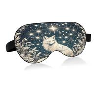 Masque de sommeil Golden Dreamy Galaxy Fox, doux et rafraîchissant, avec sangle élastique, pour dormir, idéal pour les voyages et les activités de nuit.