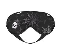 Masque de sommeil gothique double face en soie pour Halloween, masque pour les yeux bloquant la lumière, masque pour les yeux pour voyage, homme et femme, doux et confortable, 20 x 10 cm